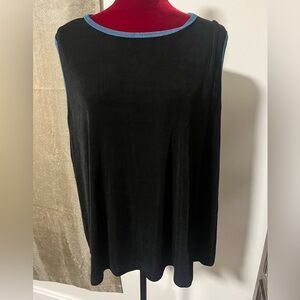 Vikki Vi Black Top with Blue Accent